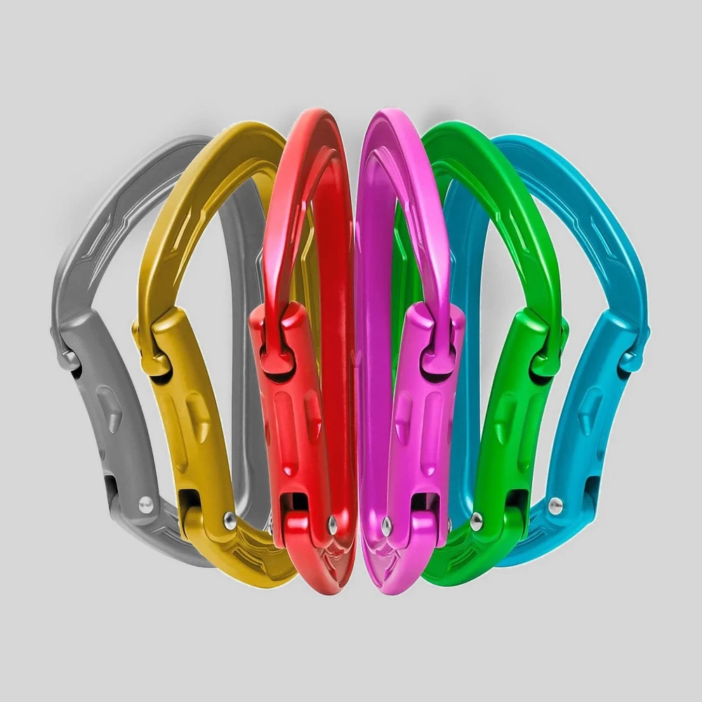 Herramienta: Edelrid Missión Sixpack set 6 mosquetones de palanca curva