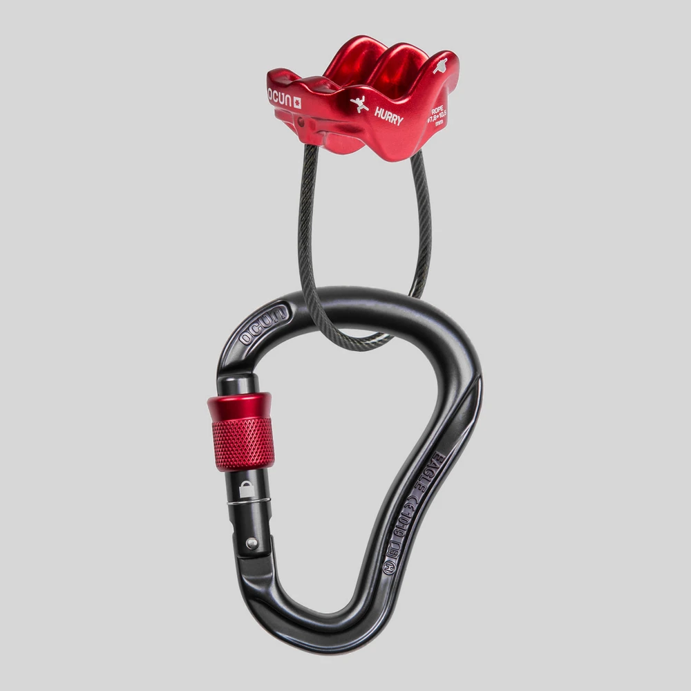 Herramienta: Ocun Belay Set Eagle Screw/Hurry dispositivo de aseguramiento + mosquetón